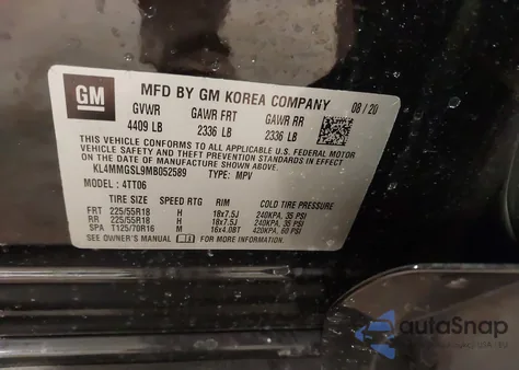 2021 Buick Encore Gx Awd Essence из США, поврежденный, VIN KL4MMGSL9MB052589